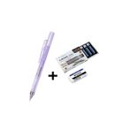 Tombow Mono Graph 0.5 mm Uçlu Kalem Şeffaf Mor + 12 Tüp 0.5mm 2b uç + Mono Silgi