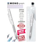 Tombow Mono Graph Shimmer Serisi, 0,5 mm, Şeffaf Gövde, Gri
