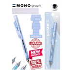 Tombow Mono Graph Shimmer Serisi, 0,5 mm, Şeffaf Gövde, Mavi