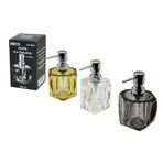 TOMBUL KARE - 4-KALPLİ GÖVDE ŞEFFAF - RENKLİ AKRİLİK - MİKA KRİSTAL SIVI SABUNLUK 220ML (5264)