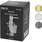 TOMBUL KARE - PRİZMA ŞEFFAF - RENKLİ AKRİLİK - MİKA KRİSTAL SIVI SABUNLUK 180ML (2818)