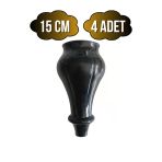 Tombul Siyah 15Cm Plastik Ayak Mobilya Masa Ve Dolap Ayağı(Siyah)(15Cm) Siyah 15Cm 15Cm - 4 Adet