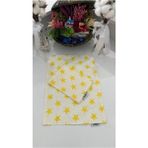 Tomillo 2 Li Beslenme Örtüsü Leke Tutmaz Su Itici Duck Bezi - 30 x 40 cm - Sarı - Beyaz
