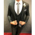 Tomiross TKMELBS-8682 Erkek Siyah İtalyan Kesim Slim Fit Takım Elbise