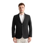 Tommas Erkek Siyah Yarım Astar Torba Cep Likralı Gofre Kumaşlı Spor Blazer Ceket Siyah 54