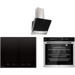 TommaTech TT500 Inox Ankastre Elektrikli Set TDE6002BGI Davlumbaz TAI6001BG Ocak TAF6001IS Fırın