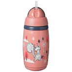 Tommee Tippee 266 ml Pembe Isı Yalıtımlı Pipetli Bardak