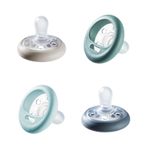 Tommee Tippee Göğüs Benzeri Emzik, Cilt Benzeri Doku, Simetrik Tasarım, BPA İçermeyen Binky, 6-18 m, 4 Adet