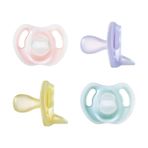 Tommee Tippee Ultra Hafif Silikon Emzik, Simetrik Tek Parça Tasarım, BPA İçermeyen Silikon Binkies, 6-18 ay, 4'lü Emzik Paketi