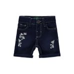 Tommiks Kids Çiçek Nakışlı 6-24 Ay Şort - Mavi