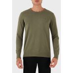 Tommy Hilfiger % 100 Pamuk Regular Fit Bisiklet Yaka Logolu Kazak Erkek Kazak MW0MW39999 Plı - Yeşil