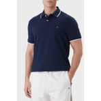 Tommy Hilfiger % 100 Pamuk Regular Fit Düğmeli Polo Yaka T Shirt Erkek Polo Yaka T Shirt MW0MW42748 Dcc - Lacivert - XL