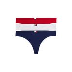 TOMMY HILFIGER 3 PACK THONG Kadın Çoklu Paket İç giyim, Kırmızı, L