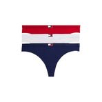 TOMMY HILFIGER 3 PACK THONG Kadın Çoklu Paket İç giyim, Kırmızı, S