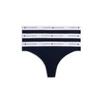 Tommy Hilfiger 3 PACK THONG Kadın Tanga, D N Navy/D N Navy/D N Navy, S