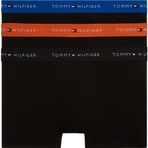 Tommy Hilfiger 3P TRUNK WB Erkek Boxer, Reg Blu/Bon Org/Blk, S