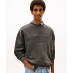 Tommy Hilfiger 90S Garment Dyed New Classics Crew Erkek Gri Sweatshirt - DM0DM22363-BDS