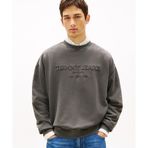Tommy Hilfiger 90S Garment Dyed New Classics Crew Erkek Gri Sweatshirt - DM0DM22714-BDS