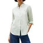 Tommy Hilfiger Açık Yeşil Keten Regular Fit Gömlek, 40, WW0WW44679 0CF, AÇIK YEŞİL, Kadın