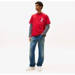 Tommy Hilfiger Back Logo Erkek Kırmızı T-Shirt.xle - XLE-Kırmızı