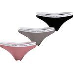 Tommy Hilfiger Bayan 3'lü paket tanga, çok renkli (flora pembe/yulaf sütü/siyah), XL, Çok Renkli (Flora Pink/Yulaf Sütü/Siyah), XL