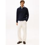 Tommy Hilfiger Bisiklet Yaka Normal Mavi Erkek Kazak MW0MW39536DW5_STRIPE STRUCTURE ZIP