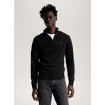 Tommy Hilfiger Bisiklet Yaka Slim Fit Siyah Erkek Kazak MW0MW28049BDS