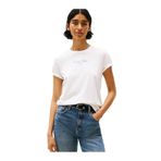 Tommy Hilfiger Bisiklet Yaka T-Shirt, XS, WW0WW45428YBL, BEYAZ, Kadın