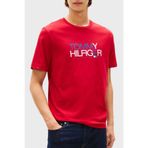 Tommy Hilfiger Brand Love Big Text S/S erkek tişörtü (tekli paket), orta kırmızı, L