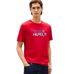 Tommy Hilfiger Brand Love Big Text S/S erkek tişörtü (tekli paket), orta kırmızı, XXL