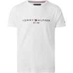 Tommy Hilfiger Core Tommy Logo Tee XXL Beden Erkek T-Shirt Düz Renk Şık Tasarım - Beyaz