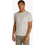 Tommy Hilfiger Cotton Linen Stripe Erkek Beyaz T-Shirt - 0FA-Beyaz