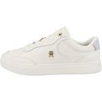 Tommy Hilfiger Court Essential Chic kadın spor ayakkabısı deri, Beyaz Ekru Breezy Blue, 41 EU