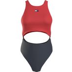 Tommy Hilfiger Cut Out One Piece Kadın Mayo, Kirmizi, S