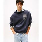 Tommy Hilfiger DM0DM22090-BDS 90S WSHD Photo City Hood EXT Mavi Erkek Sweatshirt