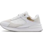 Tommy Hilfiger Elevated Embossed Runner Gold FW0FW07384YBS Kadın Günlük Spor Ayakkabı - Beyaz
