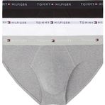 Tommy Hilfiger Erkek 3P BRIEF DTM Şort, Orta Hthr/Blck/Th Wht, XL-XXL