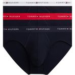 TOMMY HILFIGER Erkek 3P BRIEF WB Külot Primary Red/White/Desert Sky M