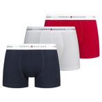 TOMMY HILFIGER Erkek 3P TRUNK Şort Primary Red/White/Desert Sky L