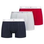 TOMMY HILFIGER Erkek 3P TRUNK Şort Primary Red/White/Desert Sky M