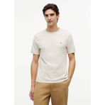 Tommy Hilfiger Erkek Bisiklet Yaka T-Shirt, Bej, M Beden