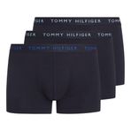 Tommy Hilfiger Erkek Boxer, 3'lü Paket, Beli Lastikli, Siyah, S Beden