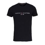 Tommy Hilfiger Erkek CORE TOMMY LOGO TEE Shirt JET BLACK XXXL