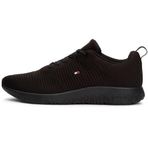 Tommy Hilfiger Erkek CORPORATE KNIT RIB RUNNER Spor Ayakkabı Black 41