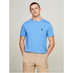 Tommy Hilfiger Erkek Dokuma Kumaş Kısa Kol Düz Model Mavi1 T-Shirt MW0MW33987-C30 - 2XL