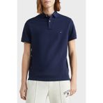 Tommy Hilfiger Erkek Dokuma Polo Yaka Kısa Kol Günlük Mavi T-Shirt