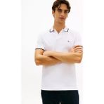 Tommy Hilfiger Erkek Düğme Kapama Kısa Kol %100 Pamuk Beyaz Polo Yaka T-Shirt MW0MW42748-YBR - 2XL