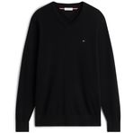 TOMMY HILFIGER Erkek ESSENTIAL COTTON V NECK Sweater Black L
