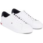 Tommy Hilfiger Erkek ESSENTIAL LEATHER DETAIL VULC Spor Ayakkabı White 45