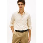 Tommy Hilfiger Erkek Flex Poplin Düz Renk Rf Bej Gömlek